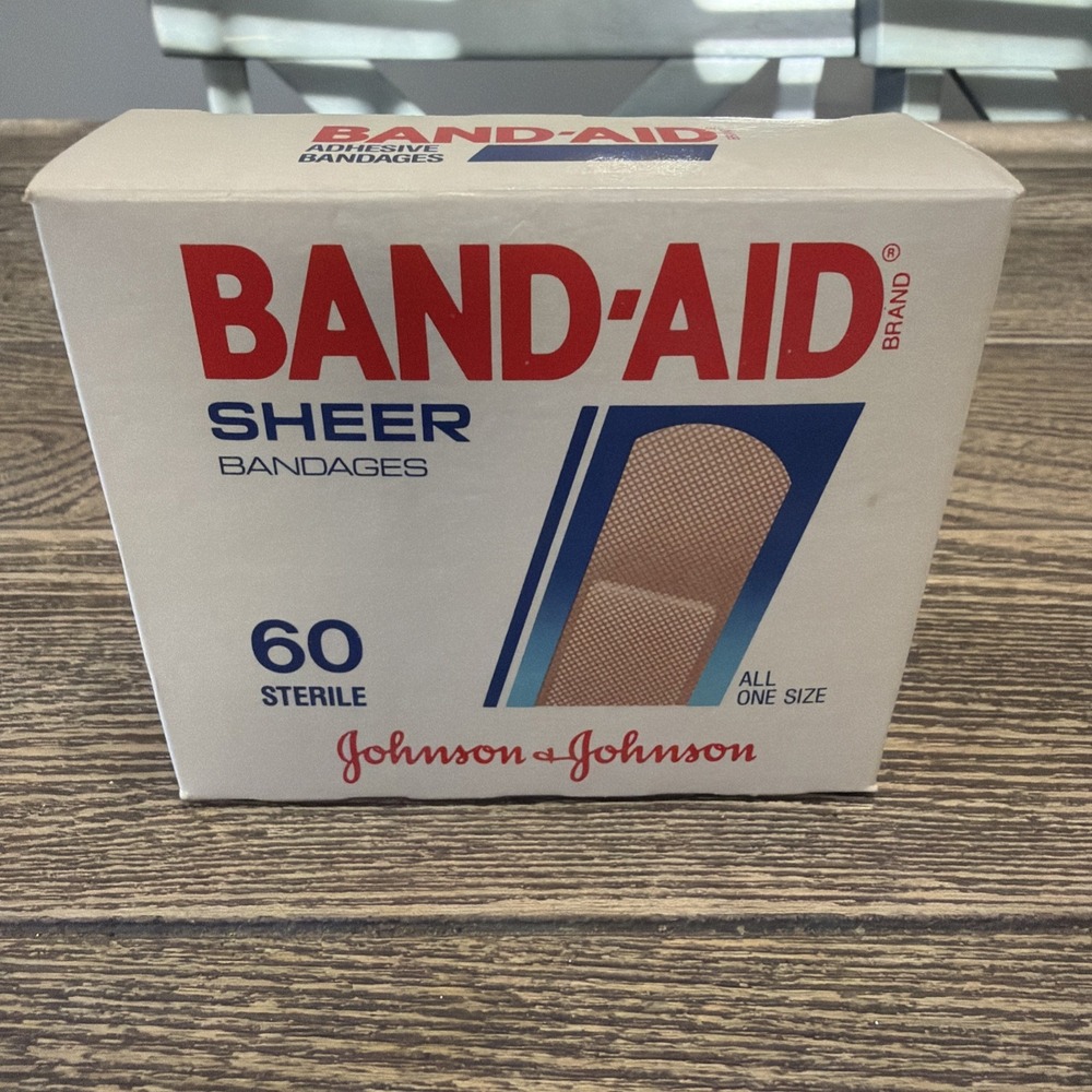 Vintage Johnson & Johnson Band-Aid  Bandages Advertising 1989 White Red Blue